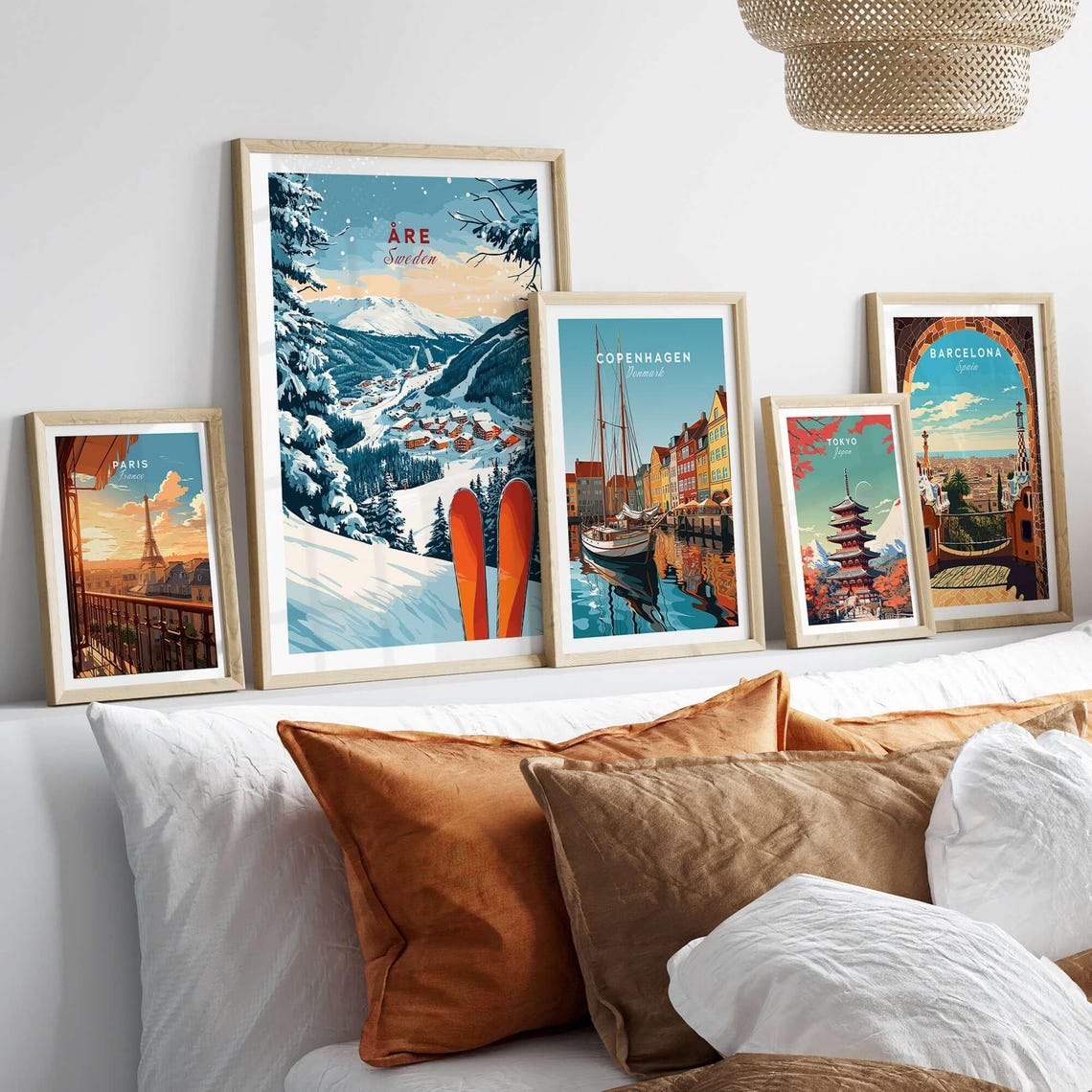 Re Sweden Ski Resort Art Print, Winter Sports - Image 3