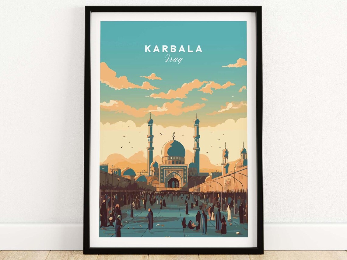 Karbala Iraq Travel Poster, Middle East Travel Poster
