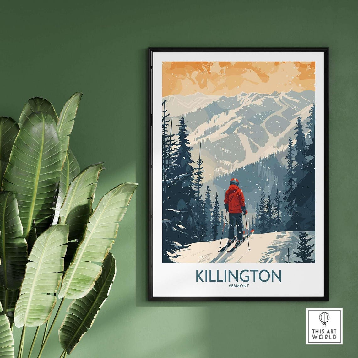 Killington Ski Resort, Vermont Winter Sports Art Print - Image 2