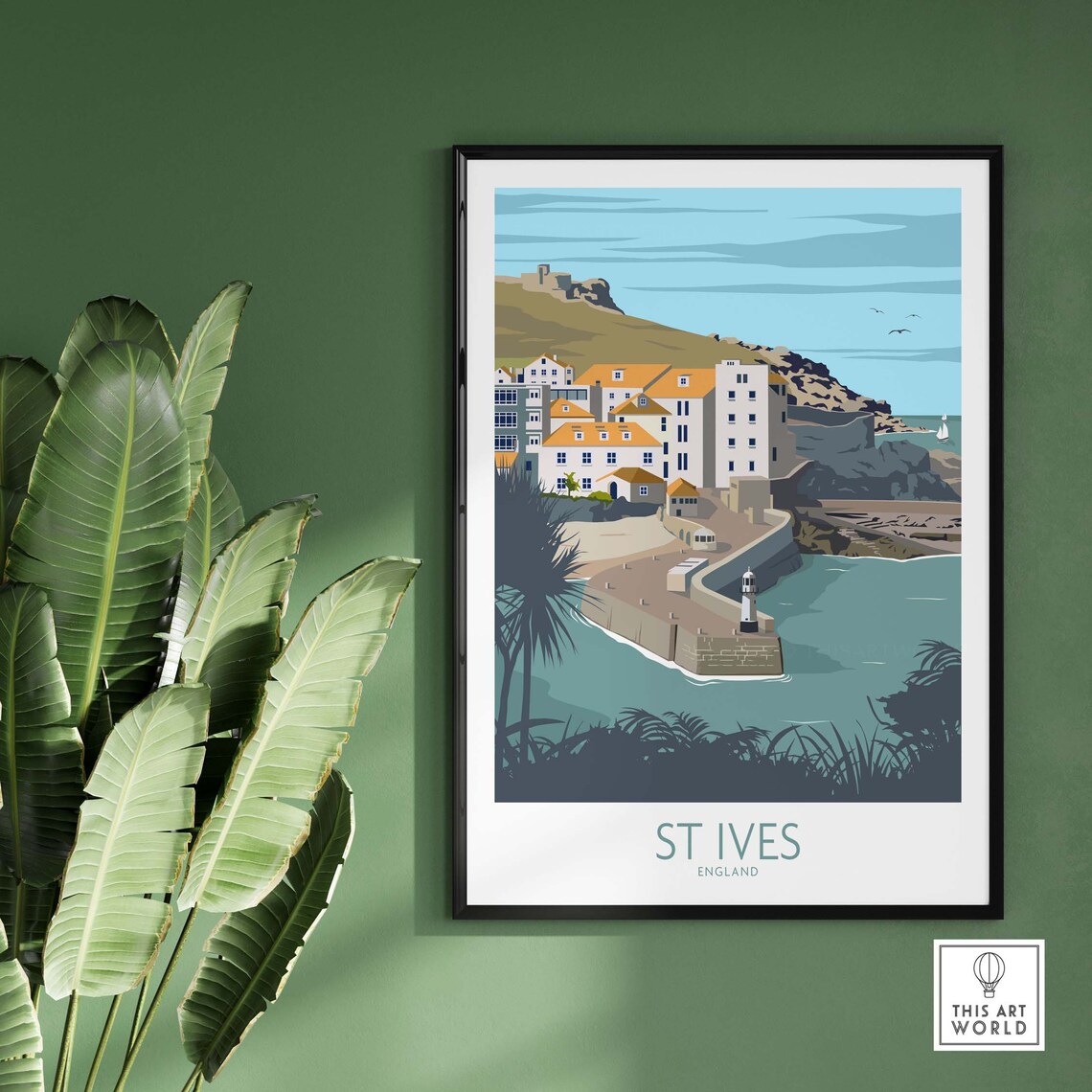 St Ives England Harbor Town Lighthouse Vintage Travel Poster - Image 3