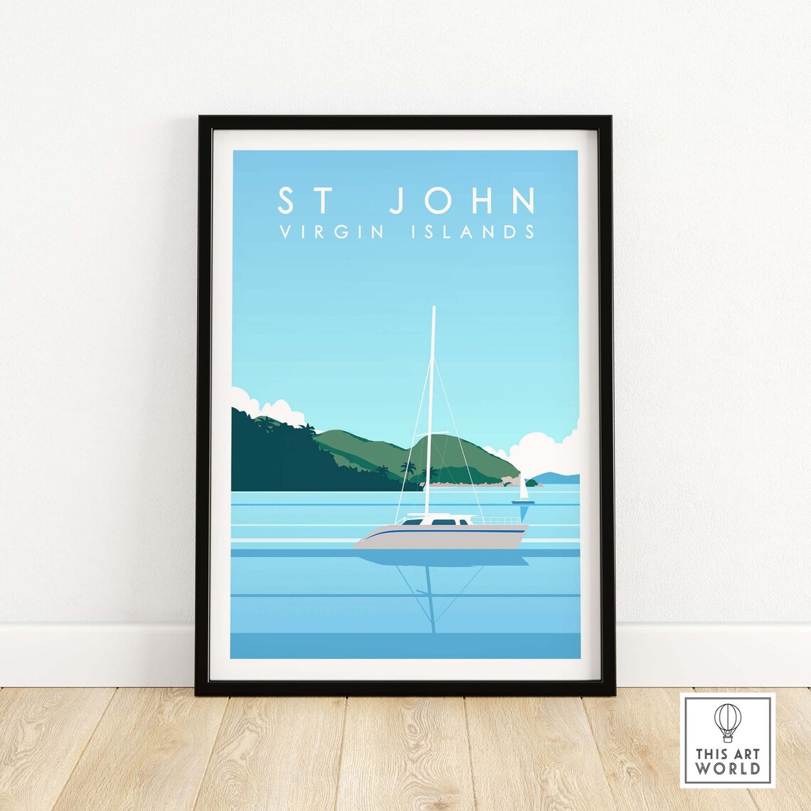 Virgin Islands St John Travel Poster, Island Artwork