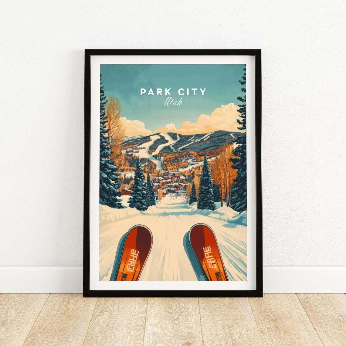 Ski Print, Park City Utah Winter Sports Art