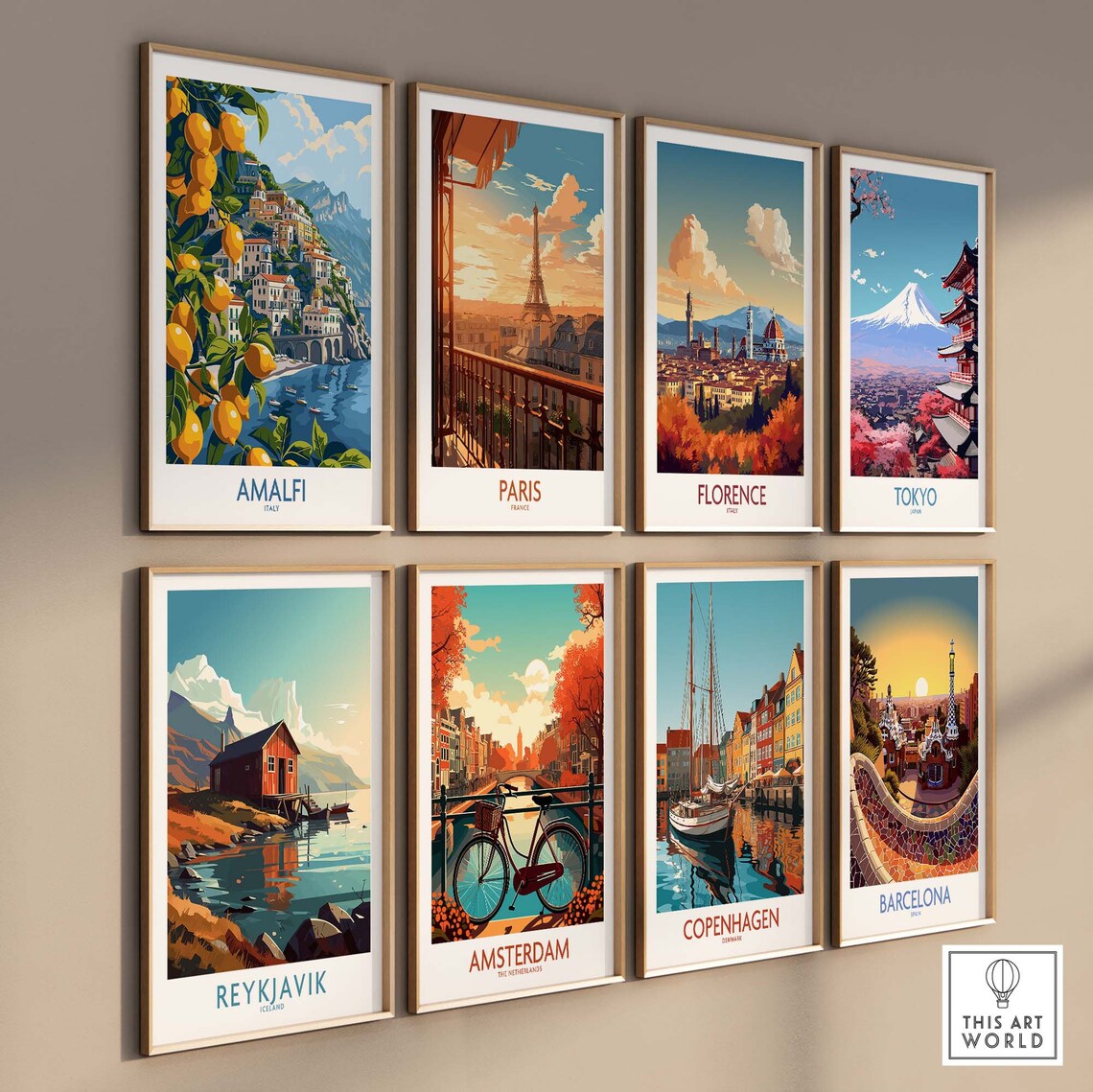 Amalfi Poster Italy Italy Travel Poster Amalfi Artwork Poster Gift Italy Home Decor Amalfi Illustration Art Lover Italy Print - Image 3