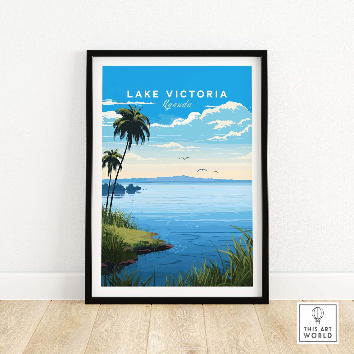 Lake Victoria Uganda Travel Poster, Wall Decor