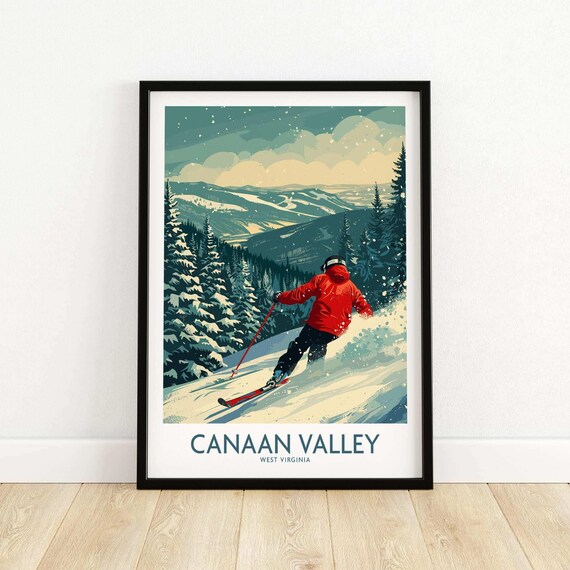 Canaan Valley Ski Print, West Virginia Mountain Art