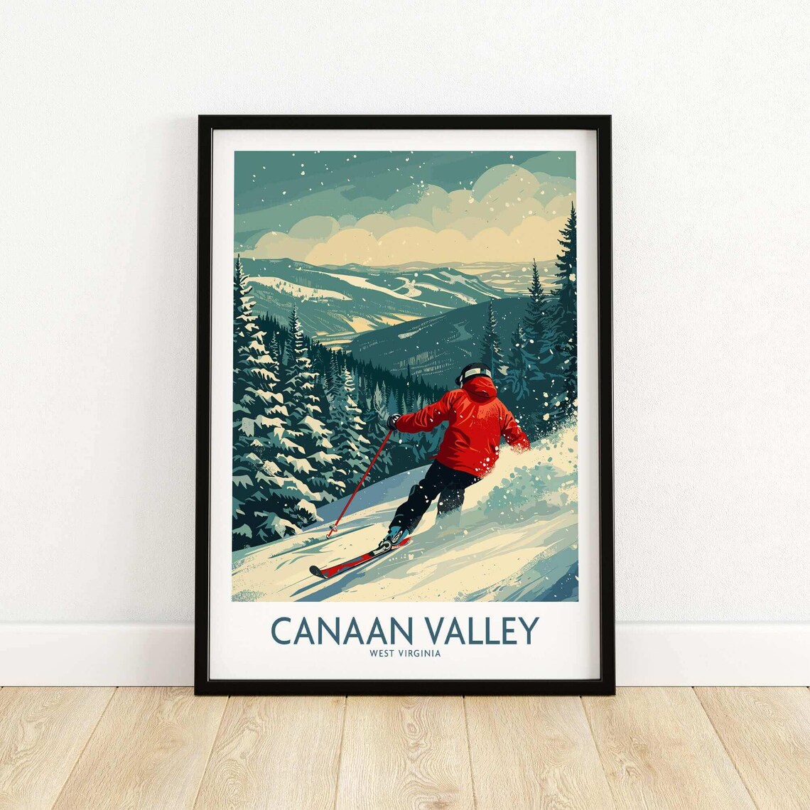 Canaan Valley Ski Print, West Virginia Mountain Art