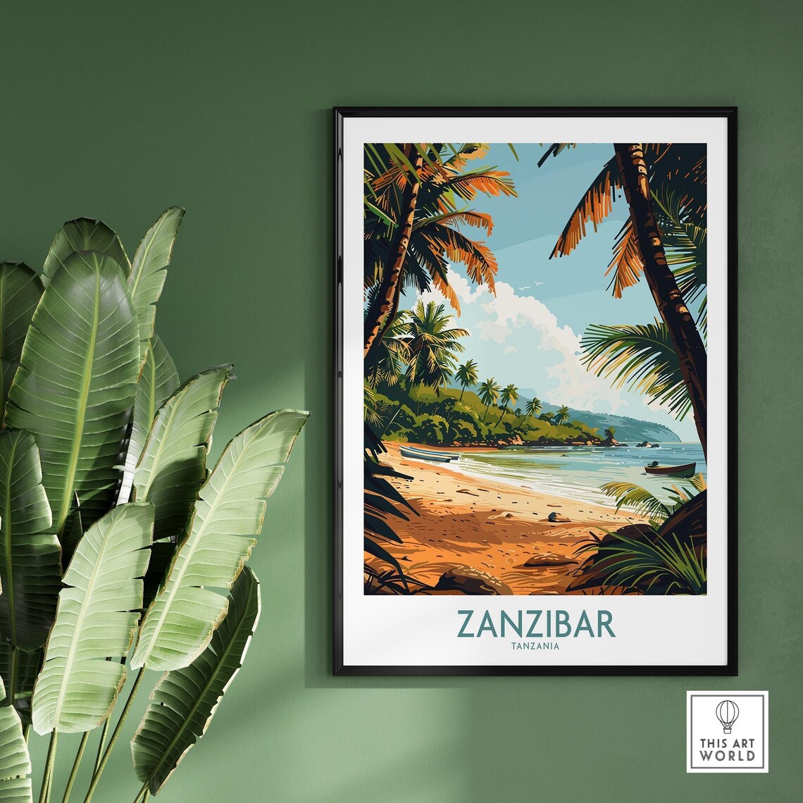 Zanzibar Poster Tanzania Zanzibar Travel Print Wall Art Tanzania Wall Hanging Home Decor Zanzibar Art Lover Gift Zanzibar Birthday Present - Image 2