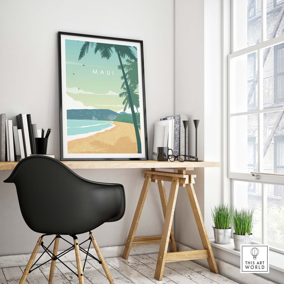 Maui Hawaii Travel Poster, Beach Art Print - Image 4
