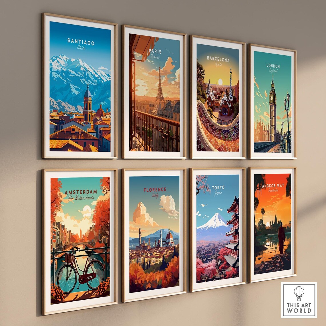 Santiago Travel Poster, Chile Artwork Print - Image 3