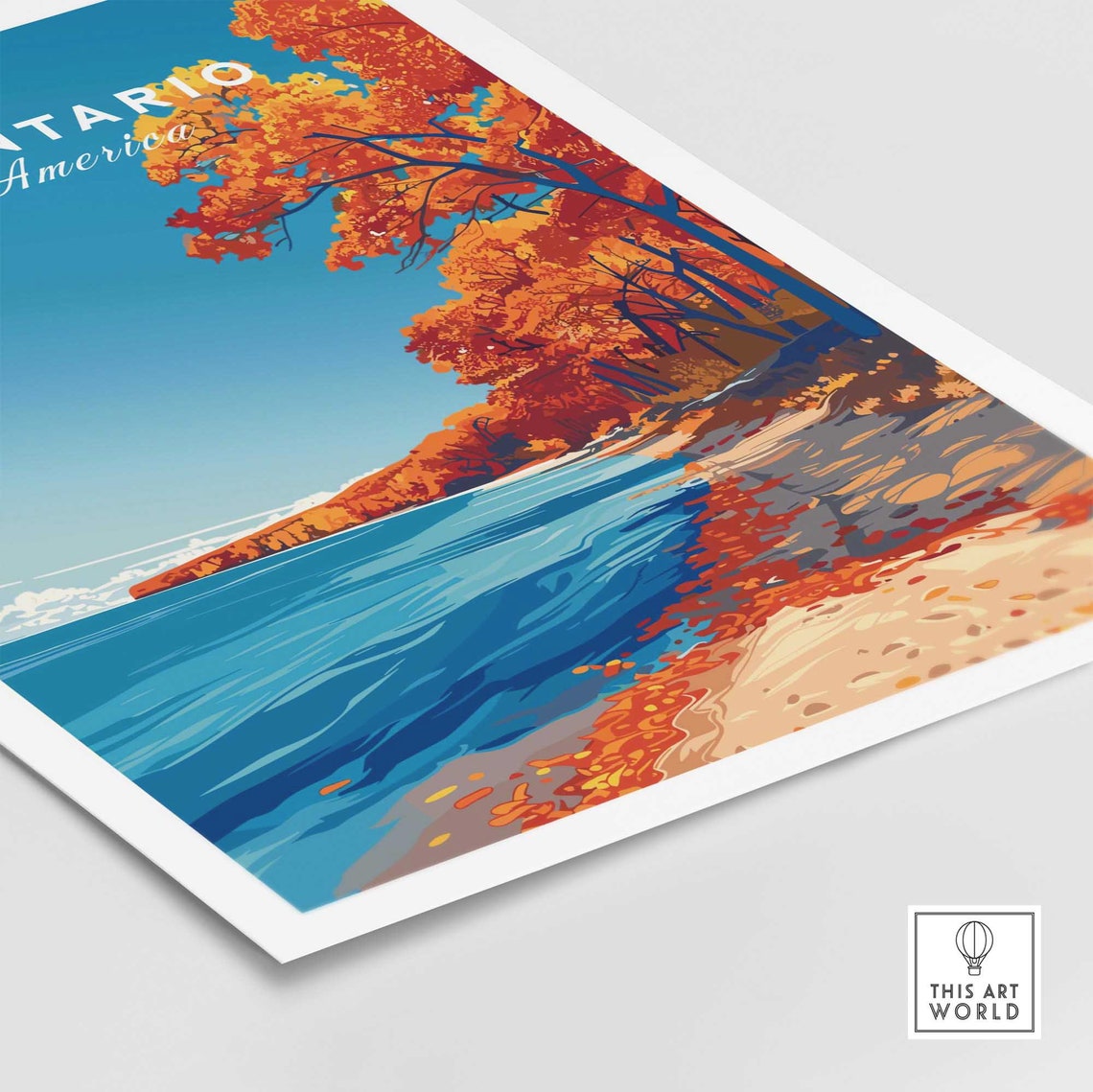 Lake Ontario North America Autumn Shoreline Fall Foliage Poster - Image 4