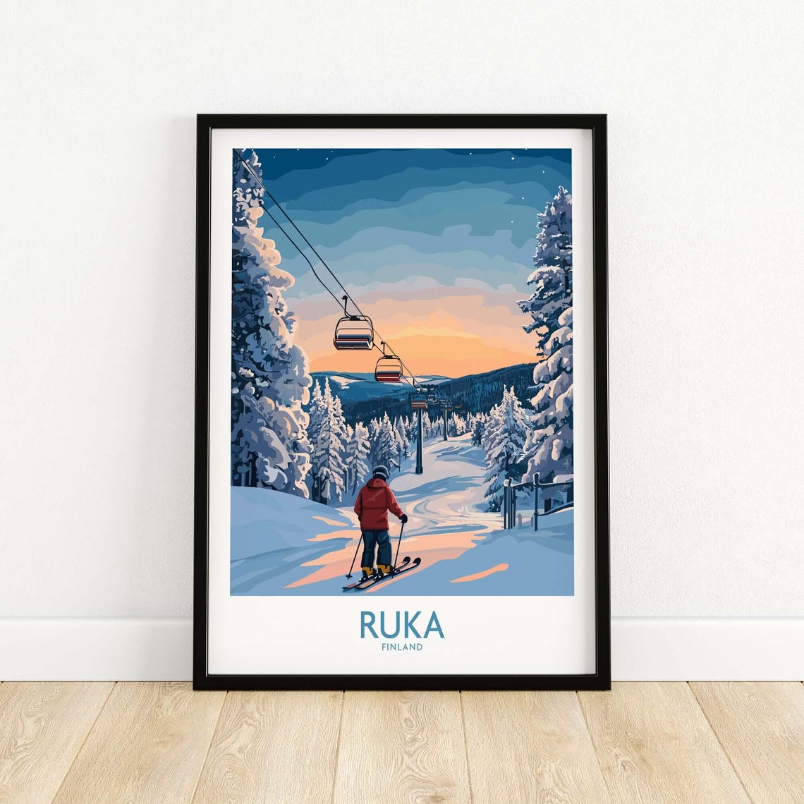 Ruka Ski Lodge, Winter Sports Art Print - Image 5