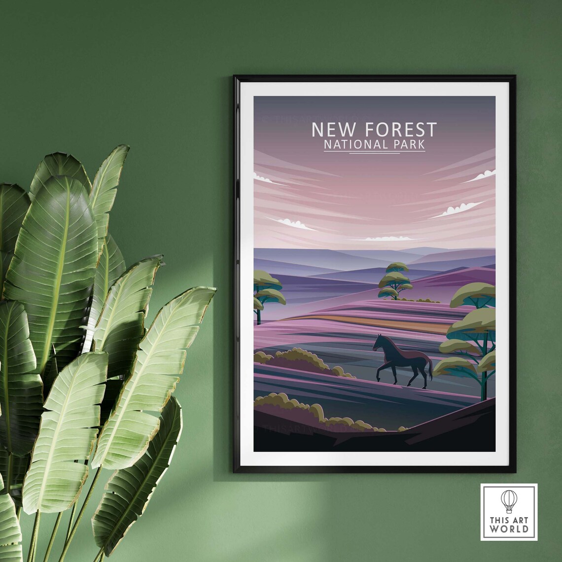 New Forest Travel Poster, English Countryside Print - Image 2