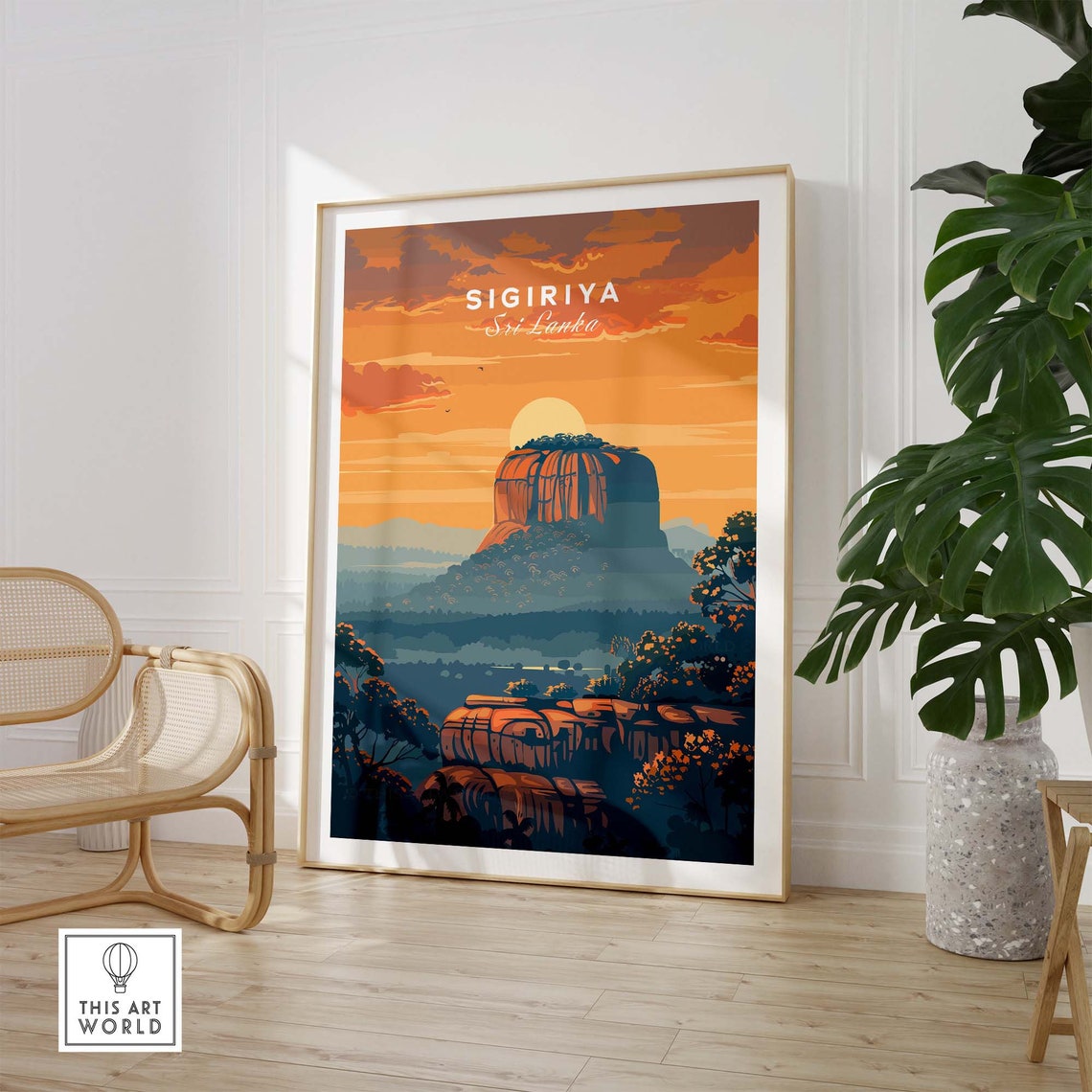 Sri Lanka Sigiriya Poster Asia Travel Print Home Decor Gift Wanderlust Gallery Wall Art - Image 3
