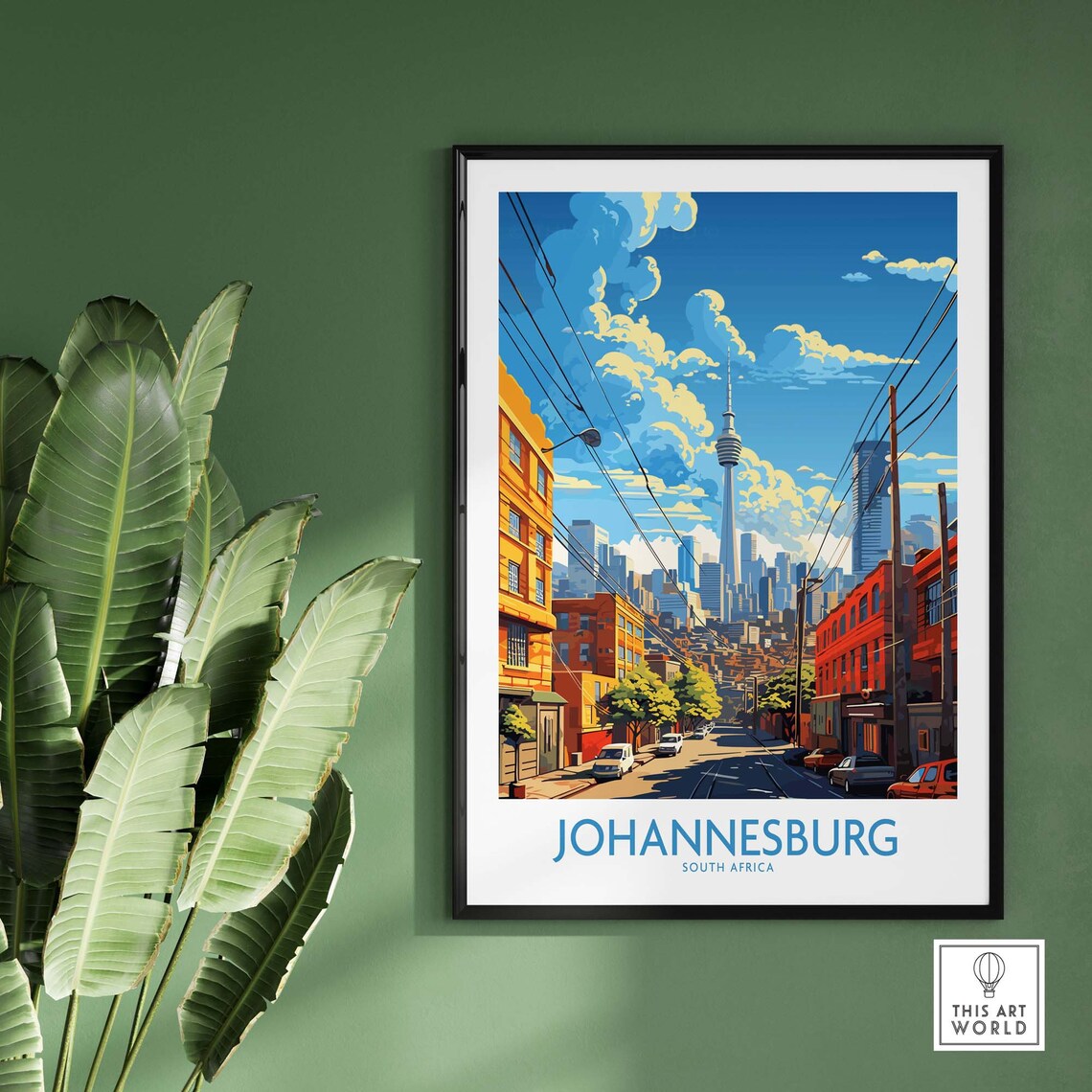 Johannesburg South Africa City Street Tower Skyline Art Poster - Image 2