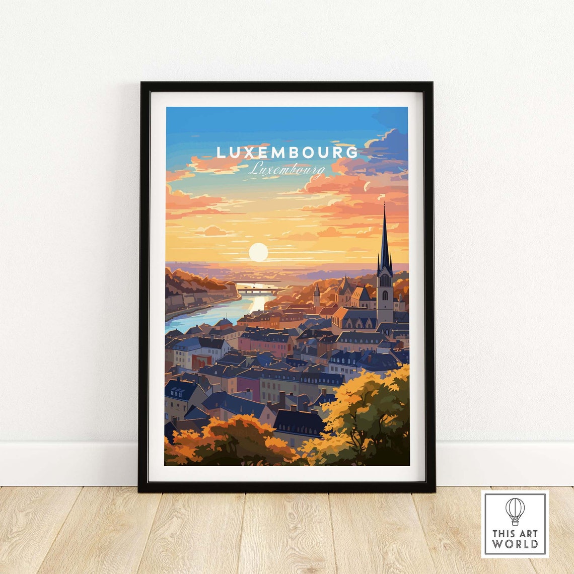 Luxembourg Print Art Travel Home Dcor Poster Gift Illustration Artwork
