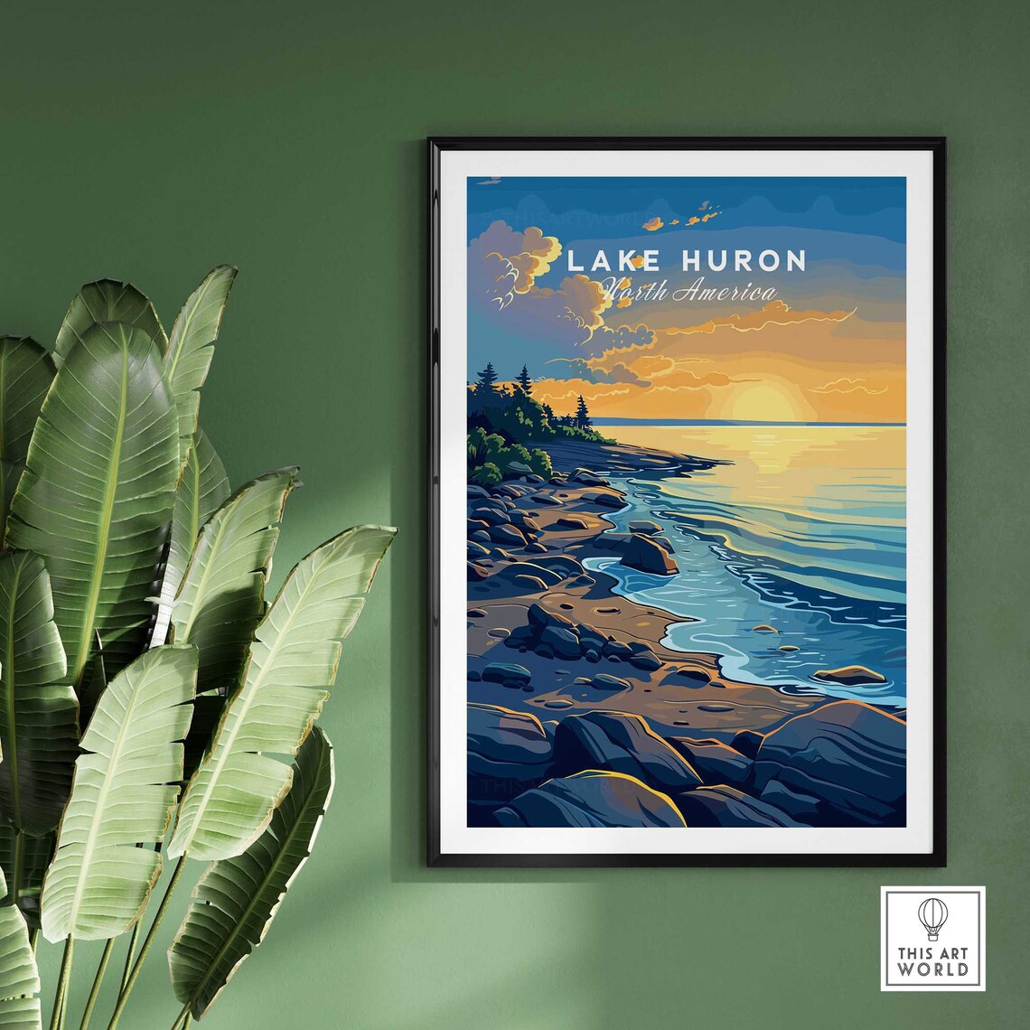 Lake Huron Travel Poster, Lake Huron Wall Art - Image 2