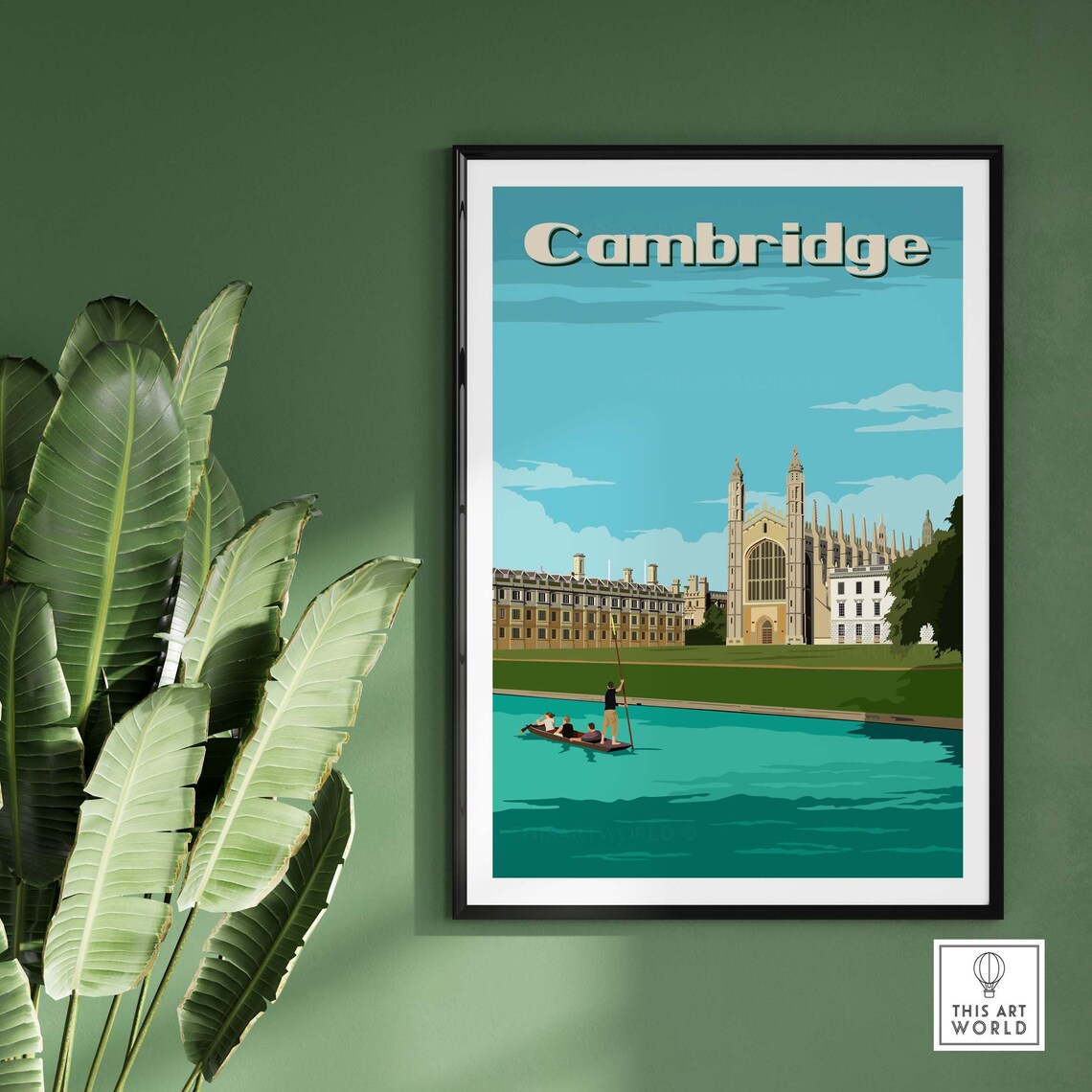 Cambridge Travel Poster, King's College England - Image 3