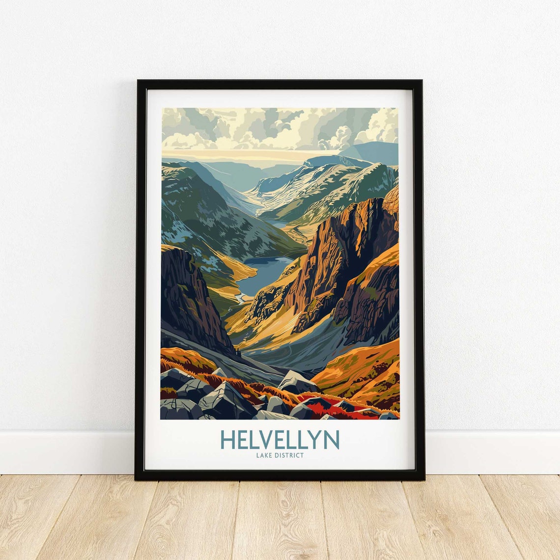Helvellyn Wall Art Print Travel Poster Home Decor Artwork Gift Illustration Lover