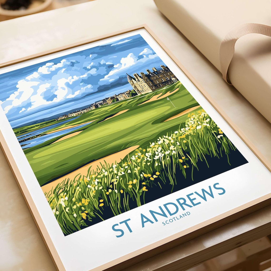 St Andrews Links Vintage Golf Travel Poster