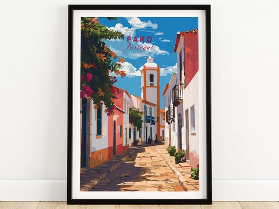 Faro Poster Portugal Wall Art Print Travel Home Dcor Gift Illustration