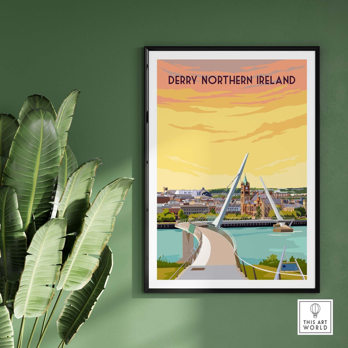 Derry Poster Print, Northern Ireland Travel Poster - Image 3