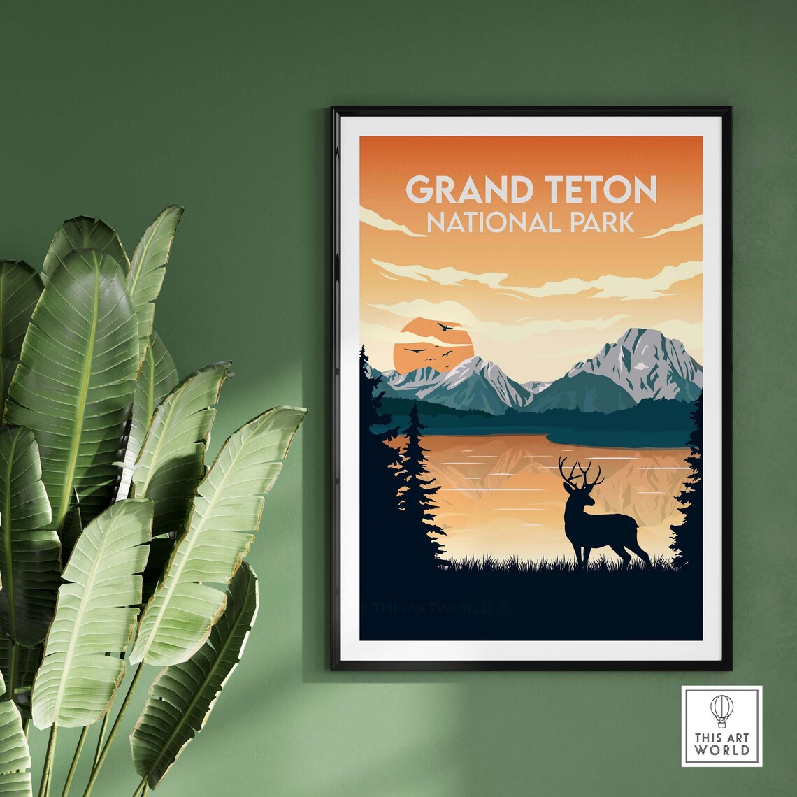 Grand Teton Print Wyoming Wall Art Print - Image 3