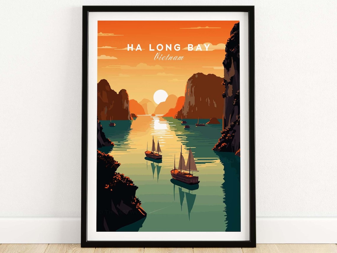 Ha Long Bay Travel Poster, Place Wall Art Print