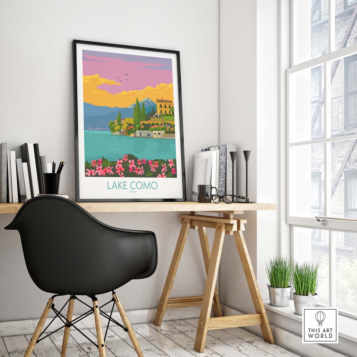 Lake Como Italy Travel Poster, Europe Wall Art - Image 4