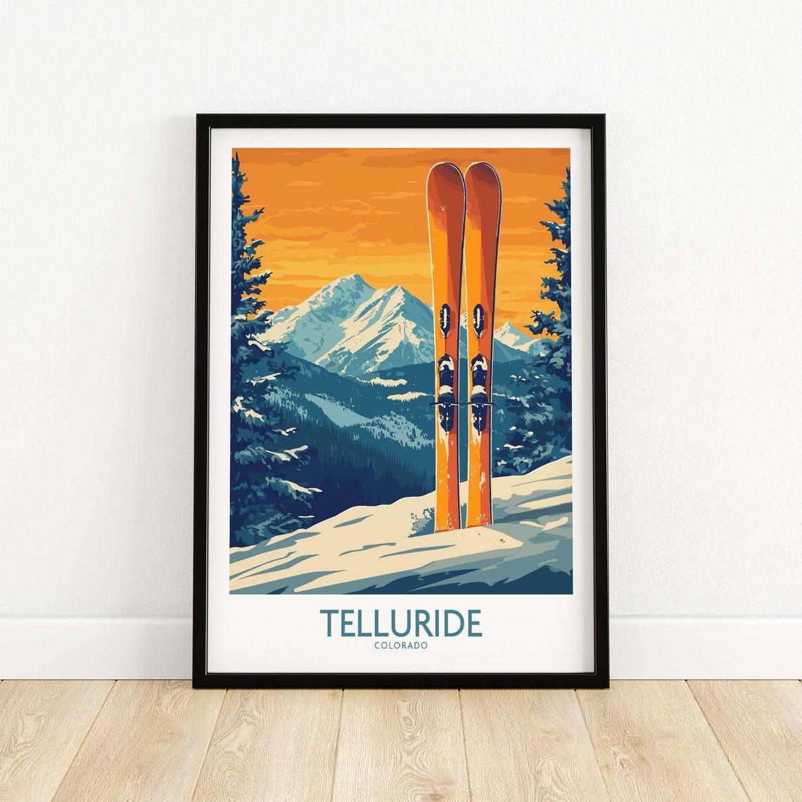Telluride, Colorado Ski Poster, Mountain Landscape - Image 5