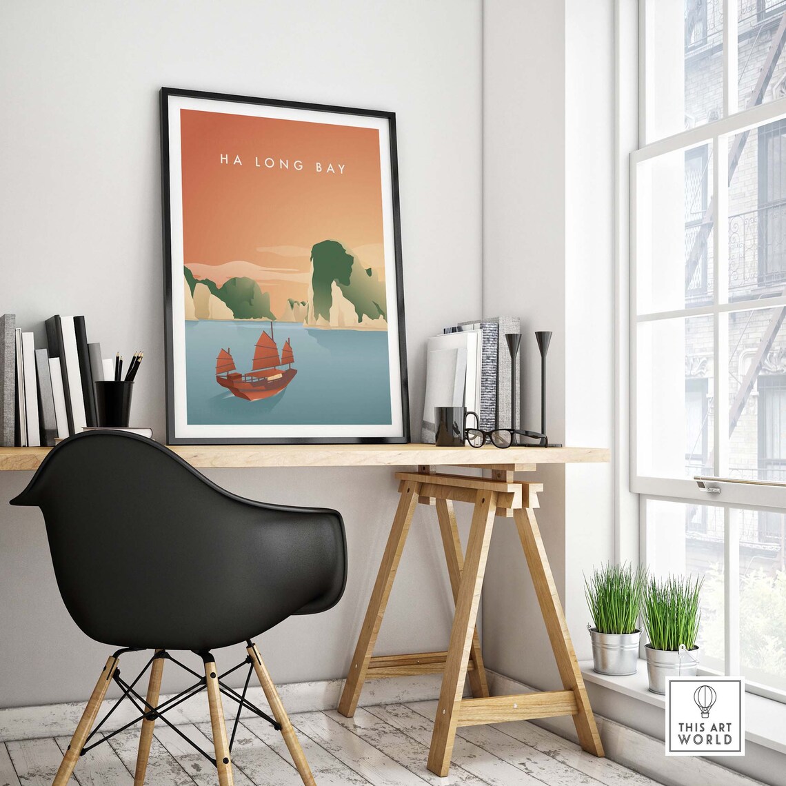 Ha Long Bay Junk Boat Travel Poster - Image 4