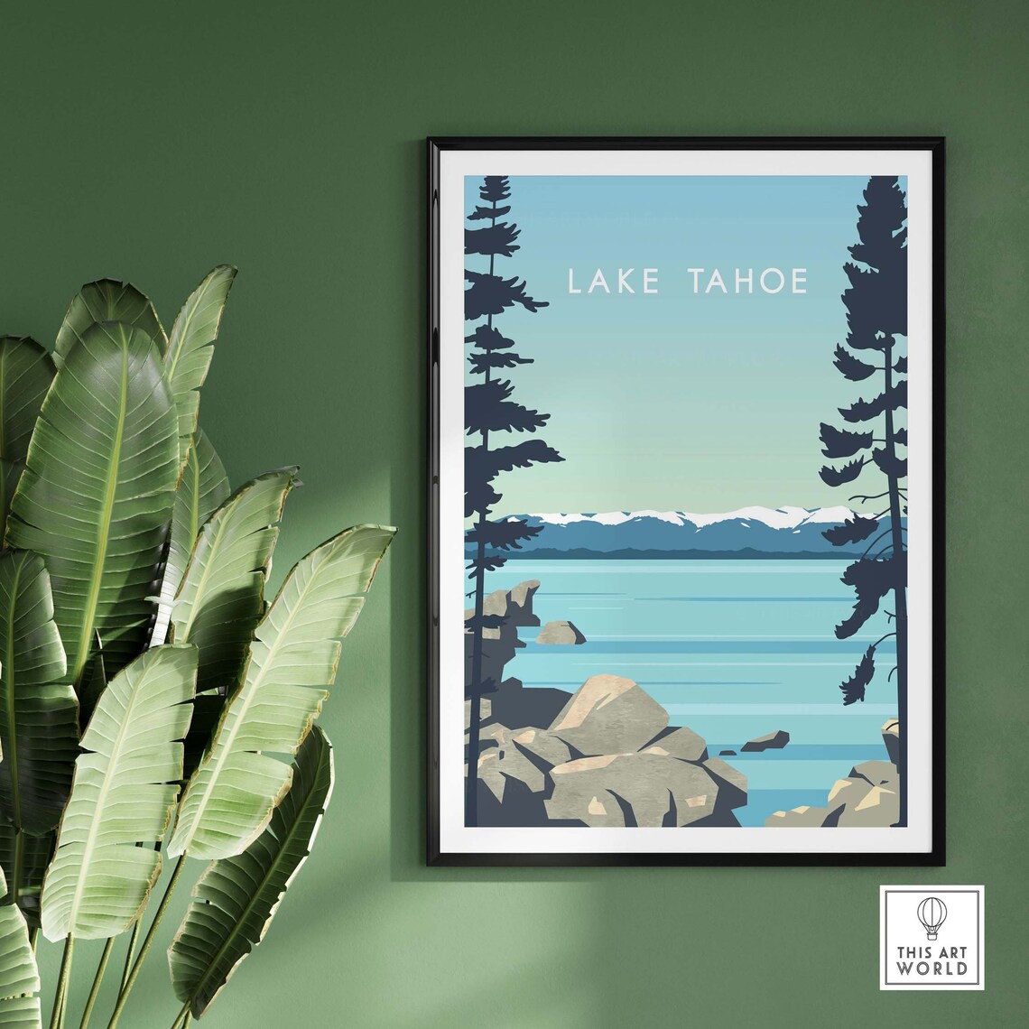 Lake Tahoe Minimalist Travel Poster, Lake House Decor - Image 2