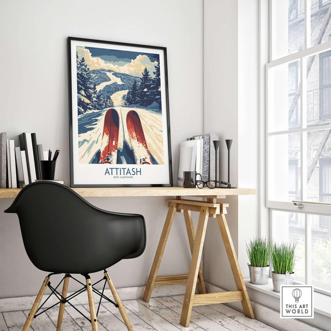 Attitash Ski Poster, New Hampshire Skiing Gift - Image 4
