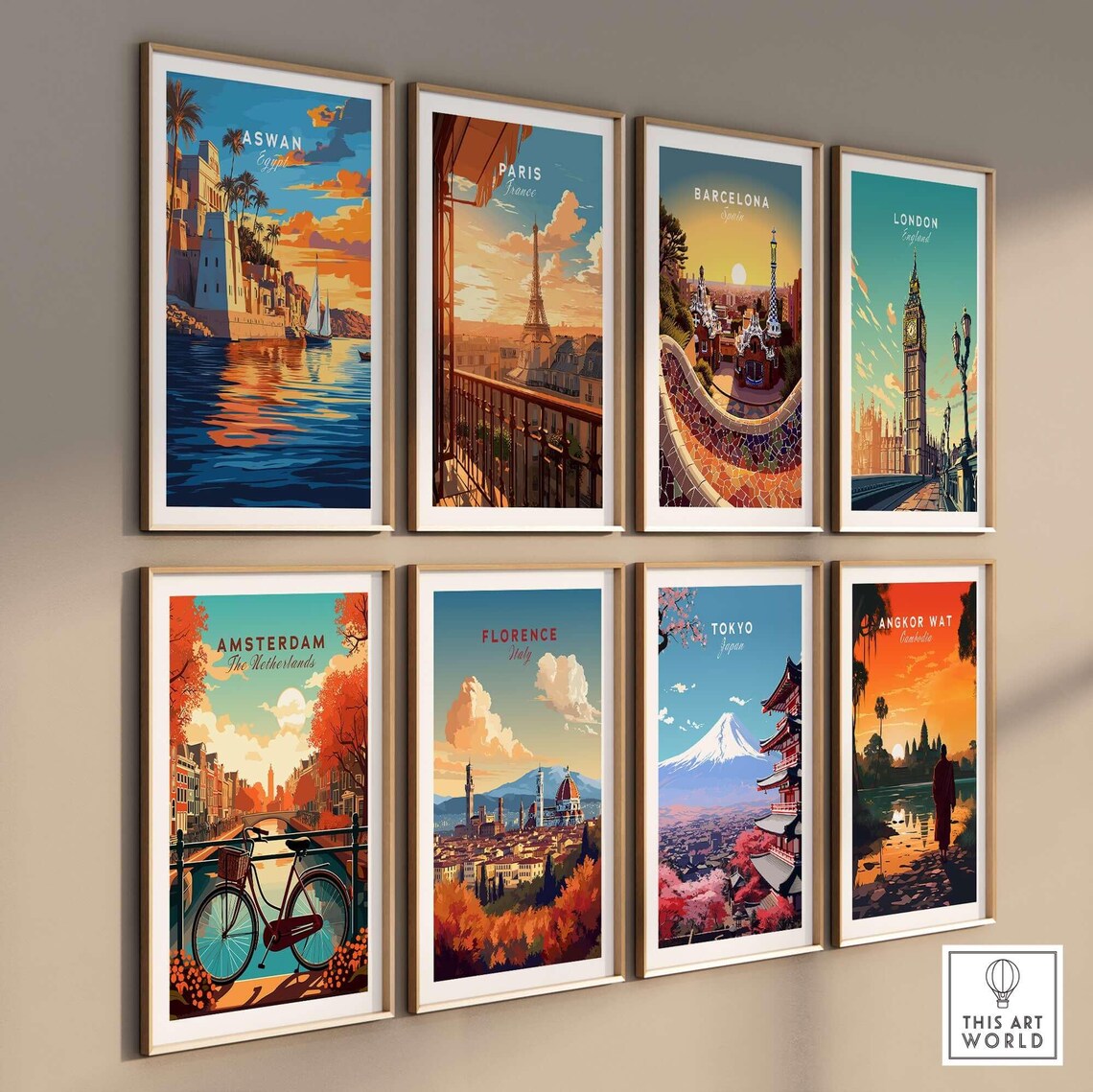 Aswan Egypt Nile Riverside Sunset With Felucca Sailboat Travel Poster - Image 3