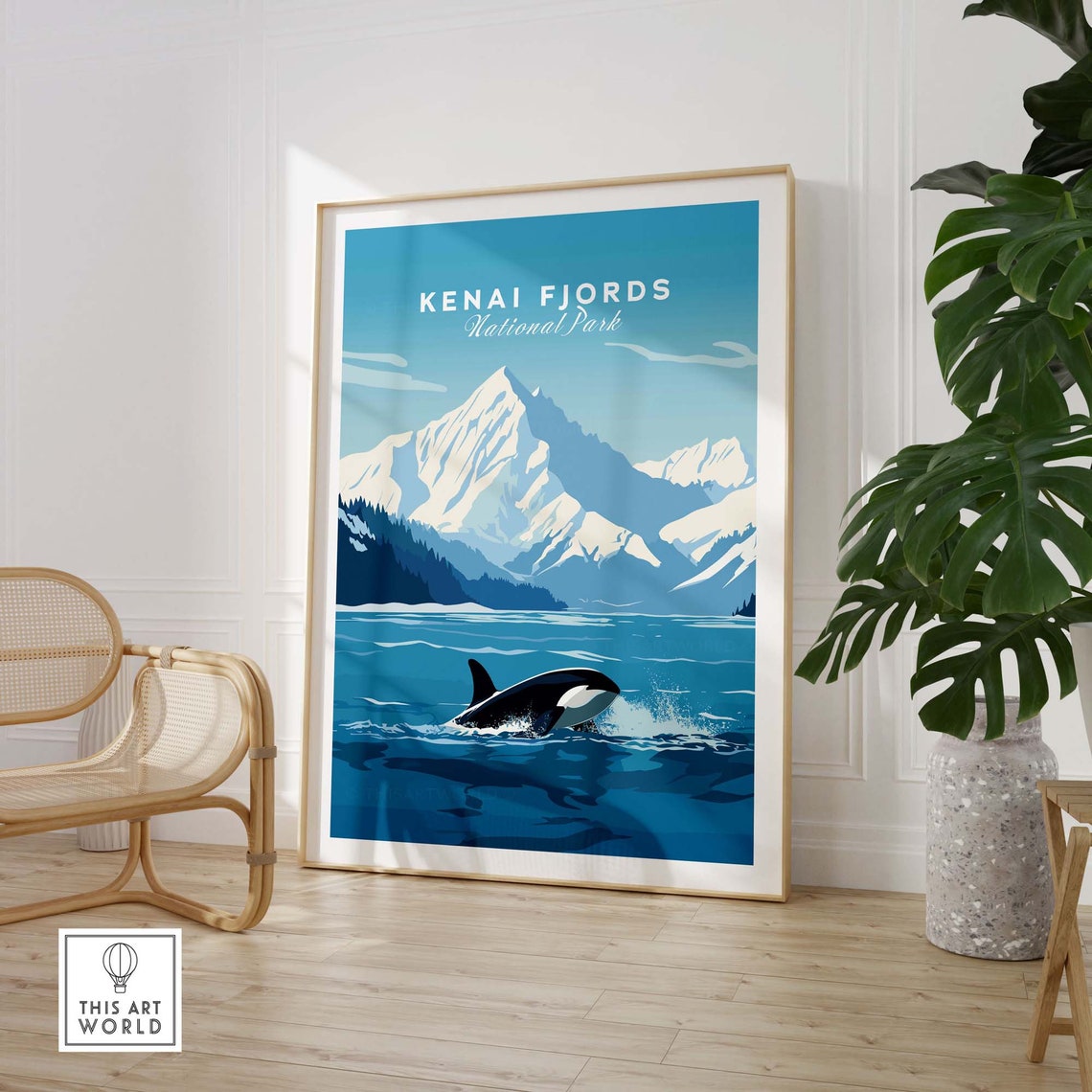 Kenai Fjords Alaska National Park Orca Glacier Travel Poster - Image 3