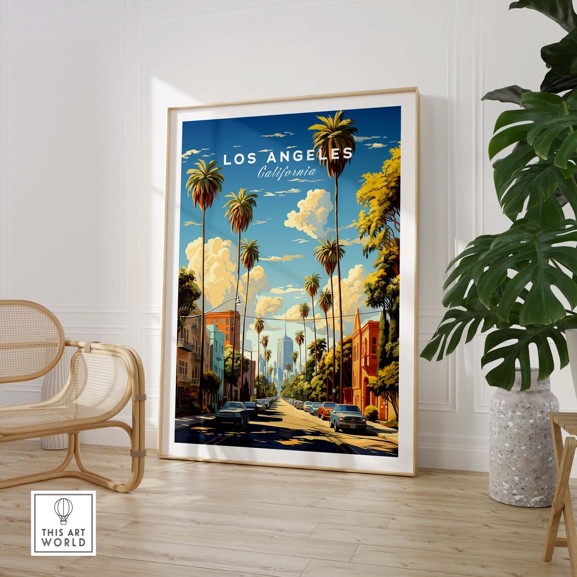 Los Angeles Travel Poster, Personalized Illustration Art Print - Image 2