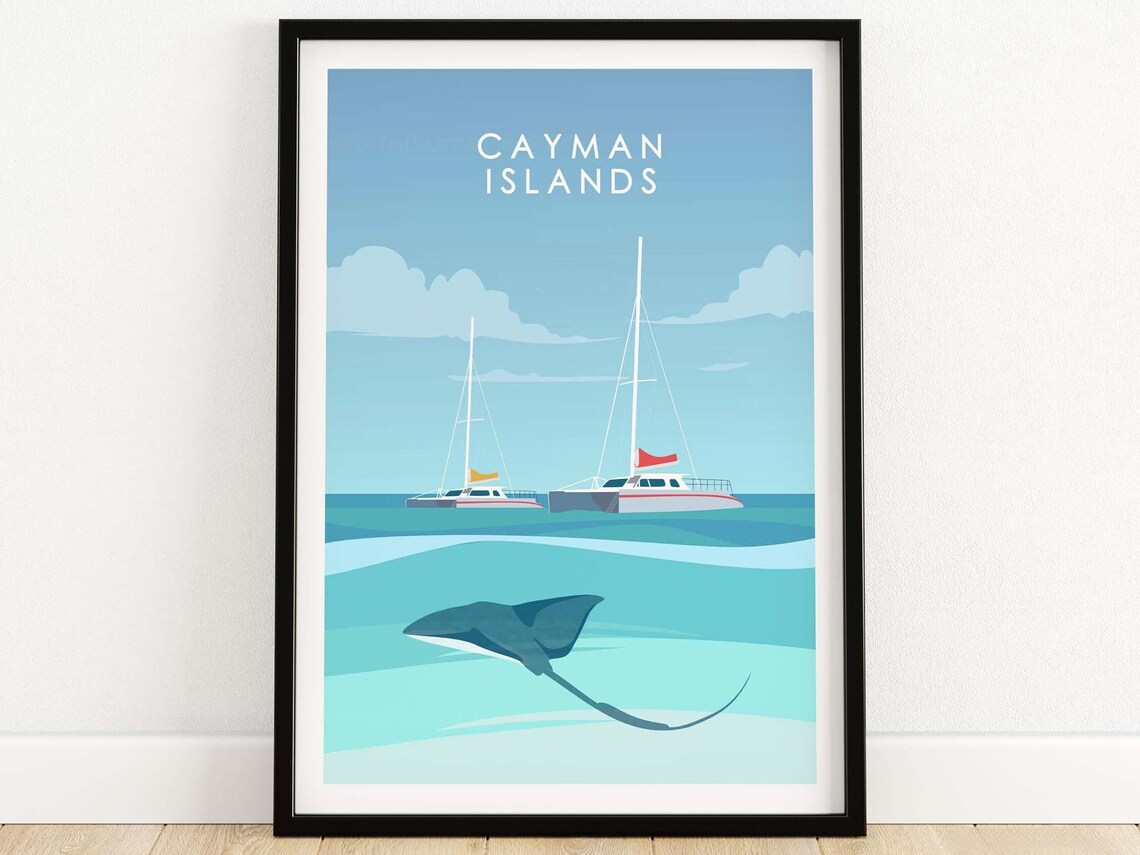 Cayman Islands Tropical Travel Wall Art Print