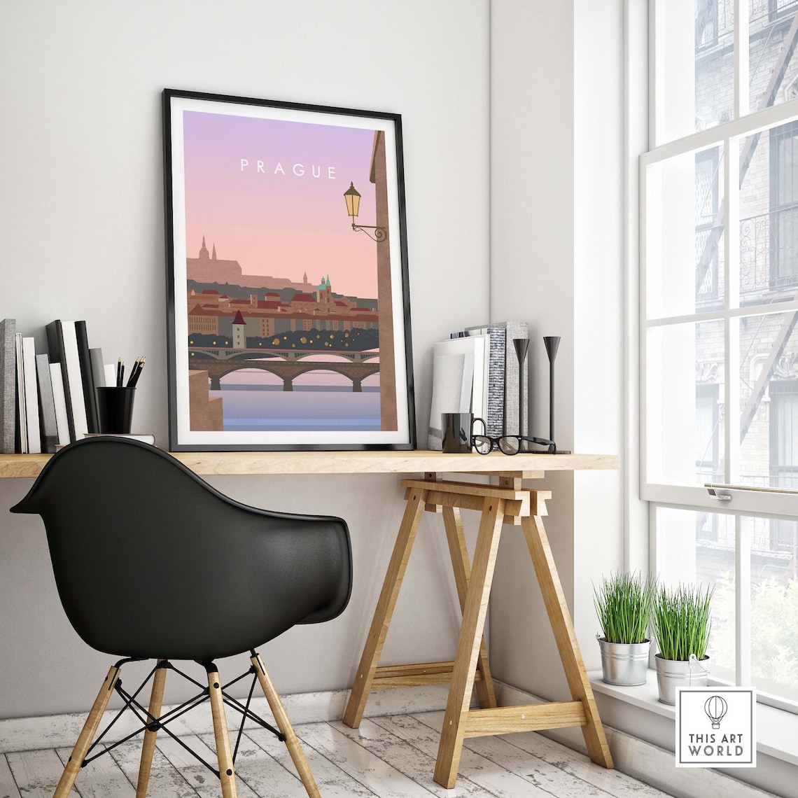Prague Travel Poster, Czech City Skyline Art - Image 4