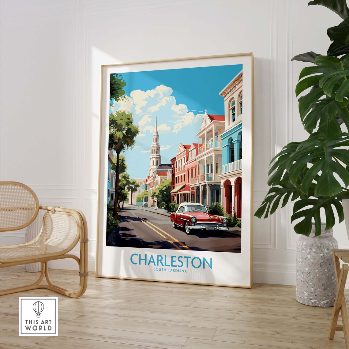 Charleston Travel Poster, Home Decor Wall Art - Image 3