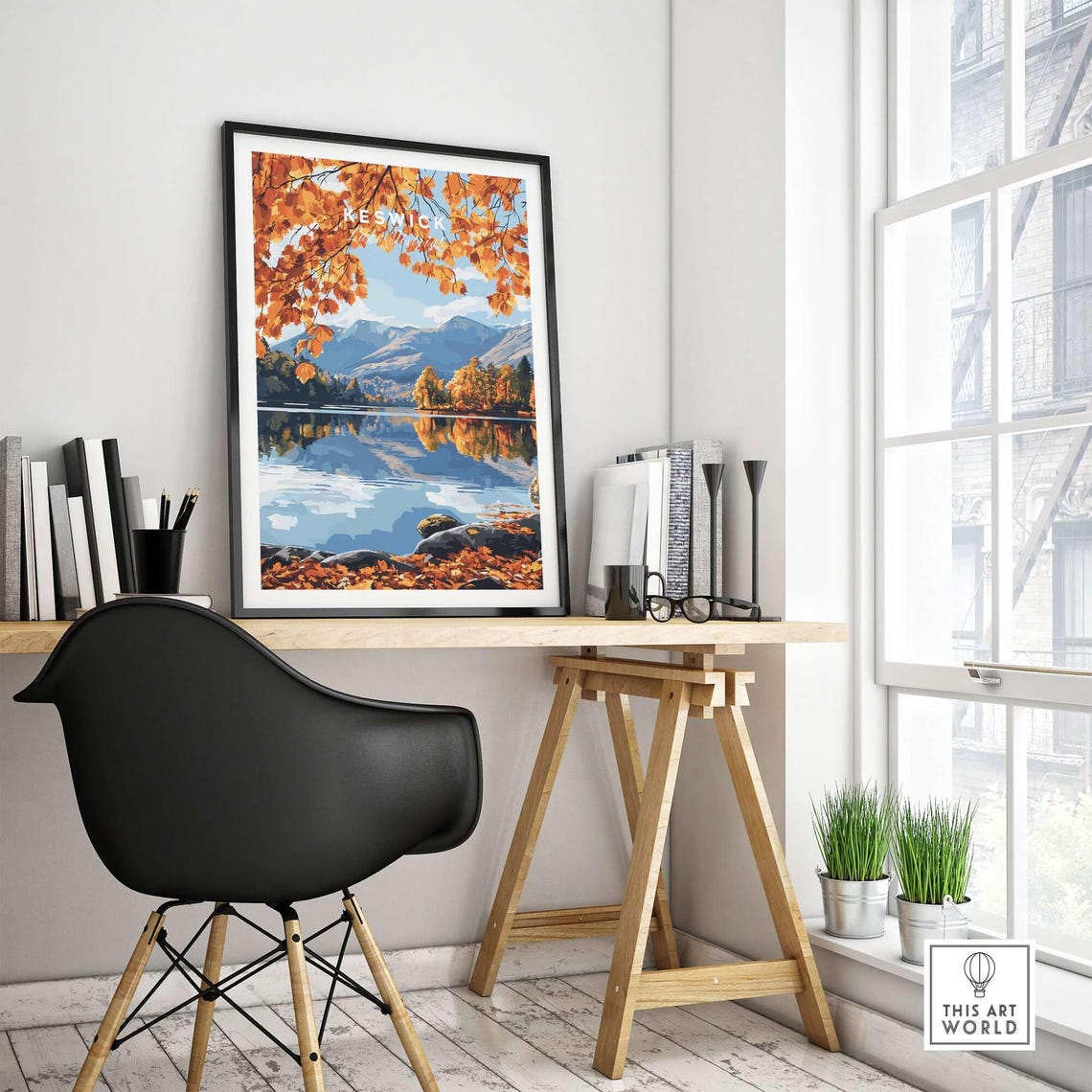 Keswick Travel Poster, Lake District Landscape - Image 4