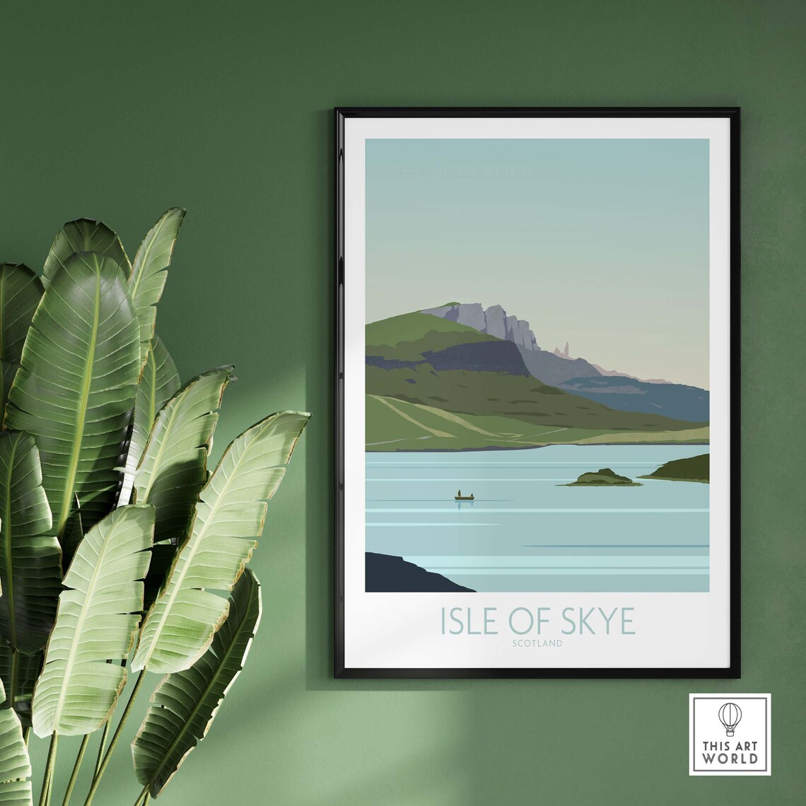 Isle of Skye Scotland Scenic Minimalist Lake Mountain Poster - Image 2
