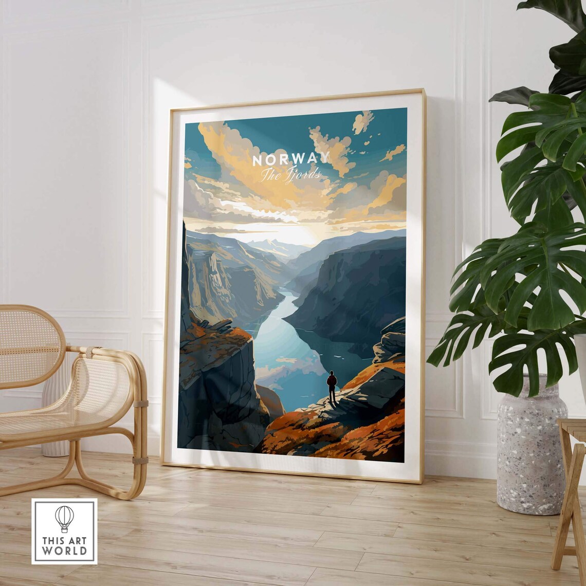 Fjord Travel Poster, Birthday Present Gift - Image 3