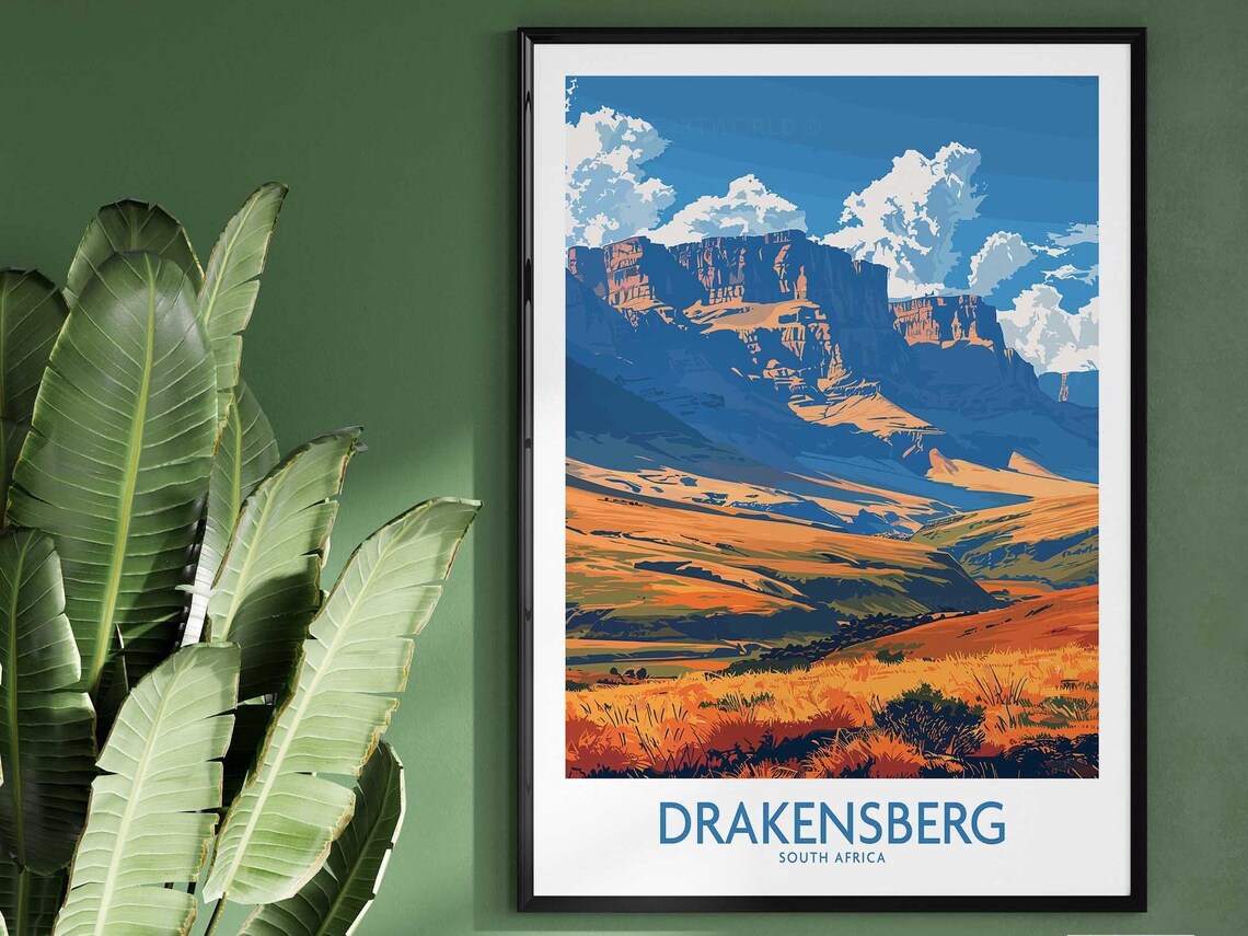 Drakensberg South Africa Amphitheatre Escarpment Golden Hills Poster
