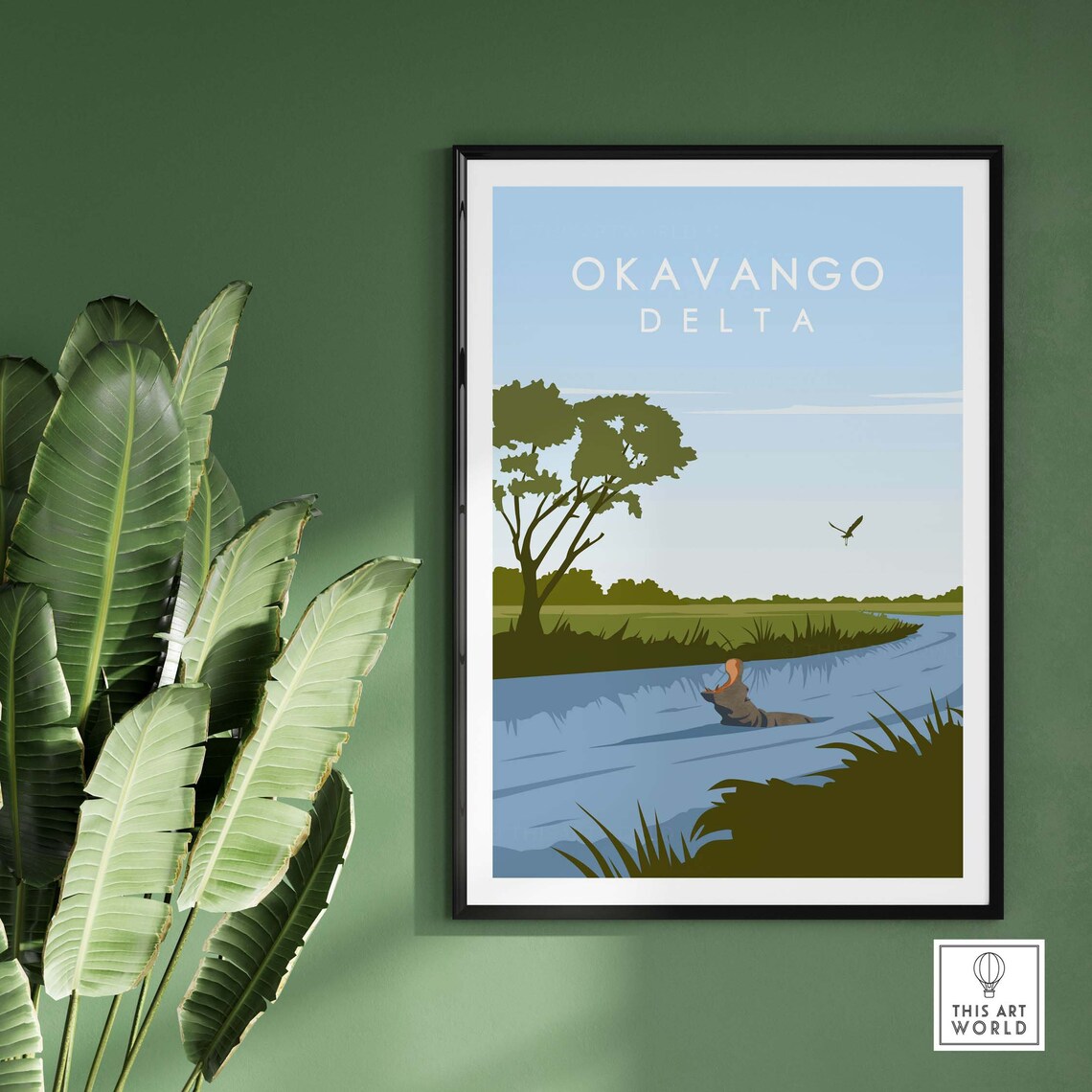 Okavango Botswana Travel Poster, Africa Wall Art - Image 2