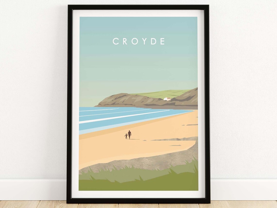 Croyde Beach Travel Poster, North Devon Artwork