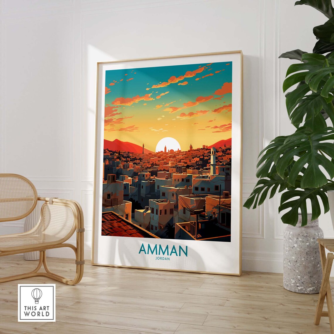 Amman Print Jordan Travel Poster, Home Decor - Image 3