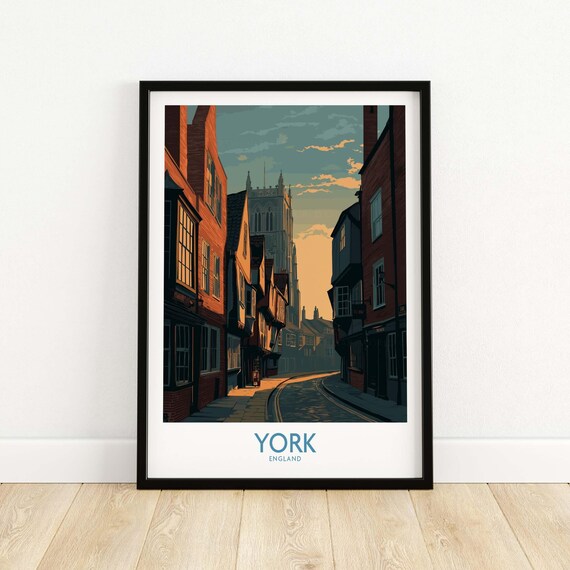 York Minster Sunset View From The Shambles England Travel Poster
