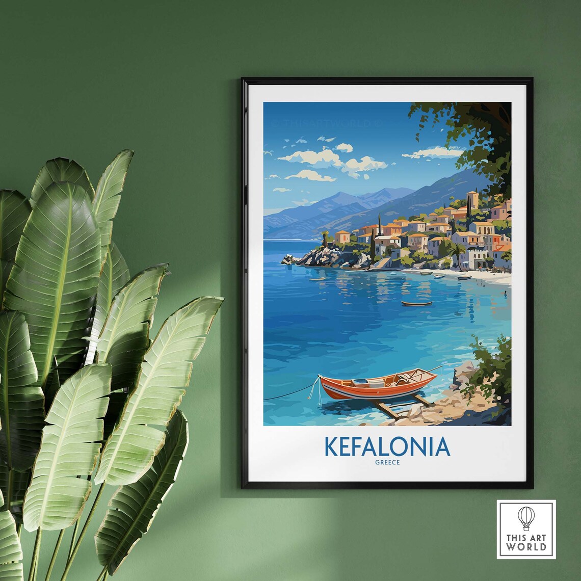 Kefalonia Travel Poster, Greece Island Art Print - Image 2