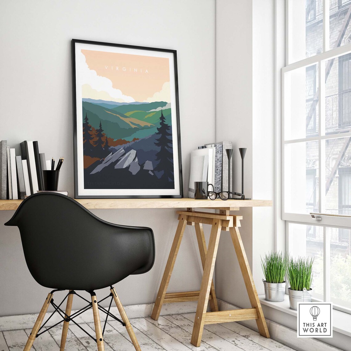 Virginia Blue Ridge Mountain Forest Ridge Overlook Travel Poster - Image 4