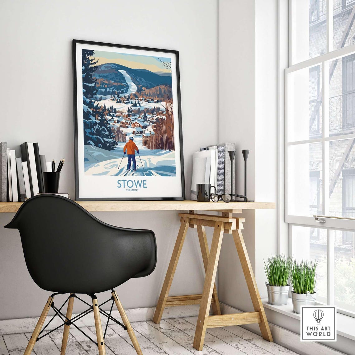 Stowe Ski Resort Travel Poster, Vermont Gift - Image 4