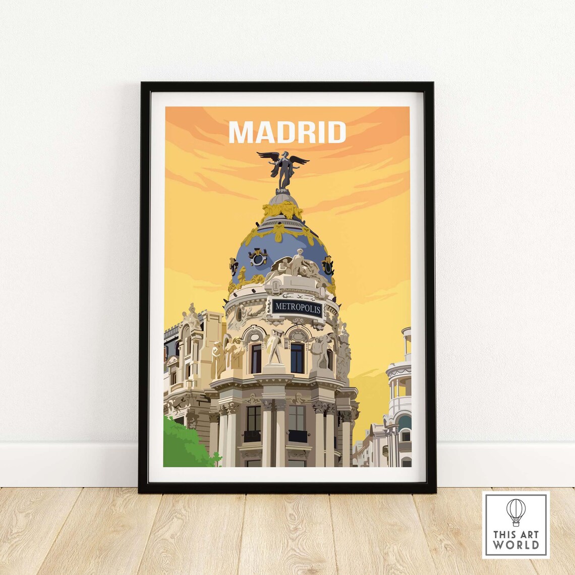 Madrid Vintage Travel Poster, Spain City Artwork